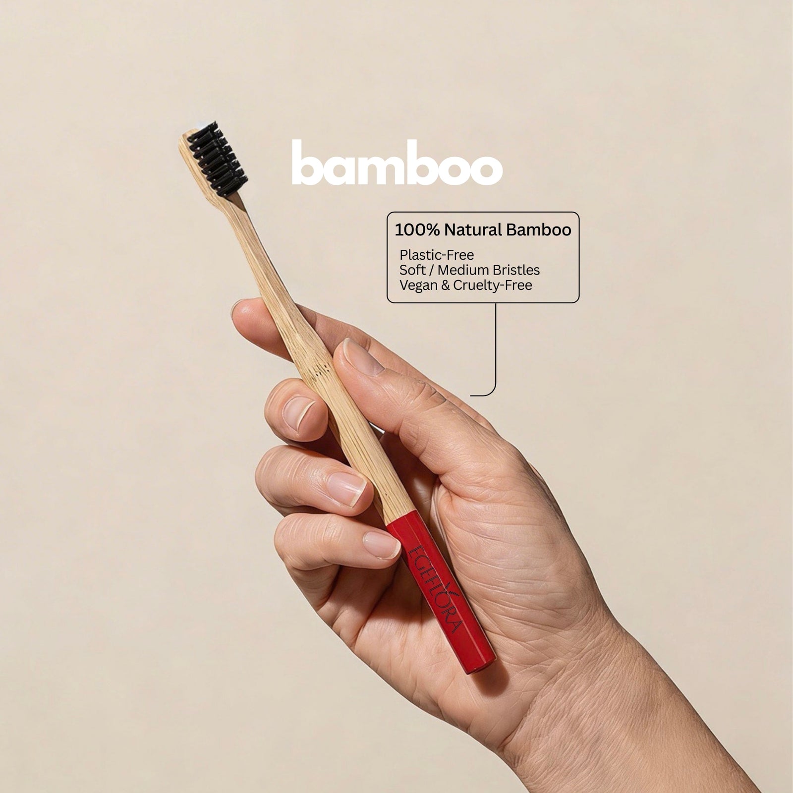 Bamboo Toothbrush Adult Red