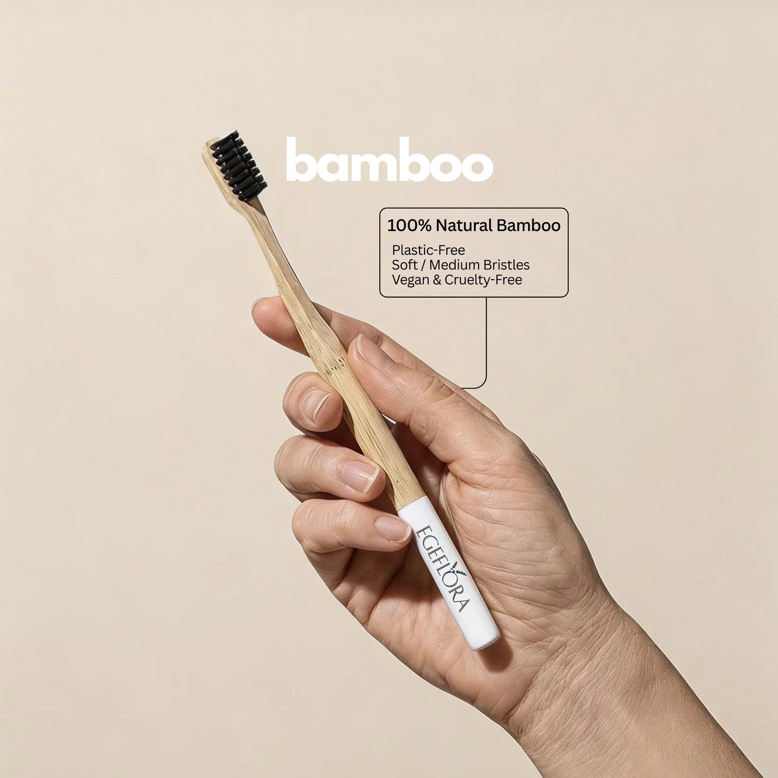 Bamboo Toothbrush Adult White