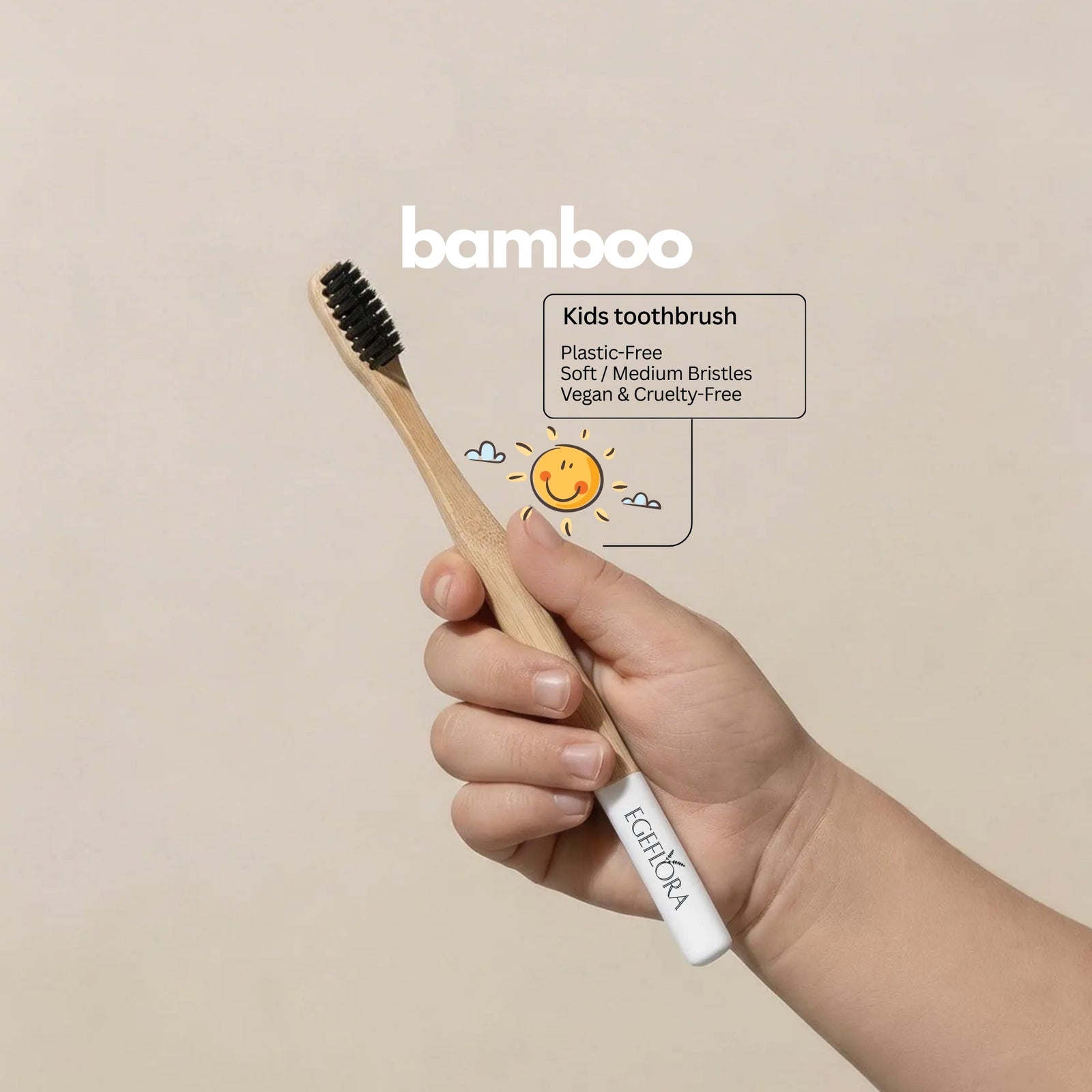 Bamboo Toothbrush Kids White