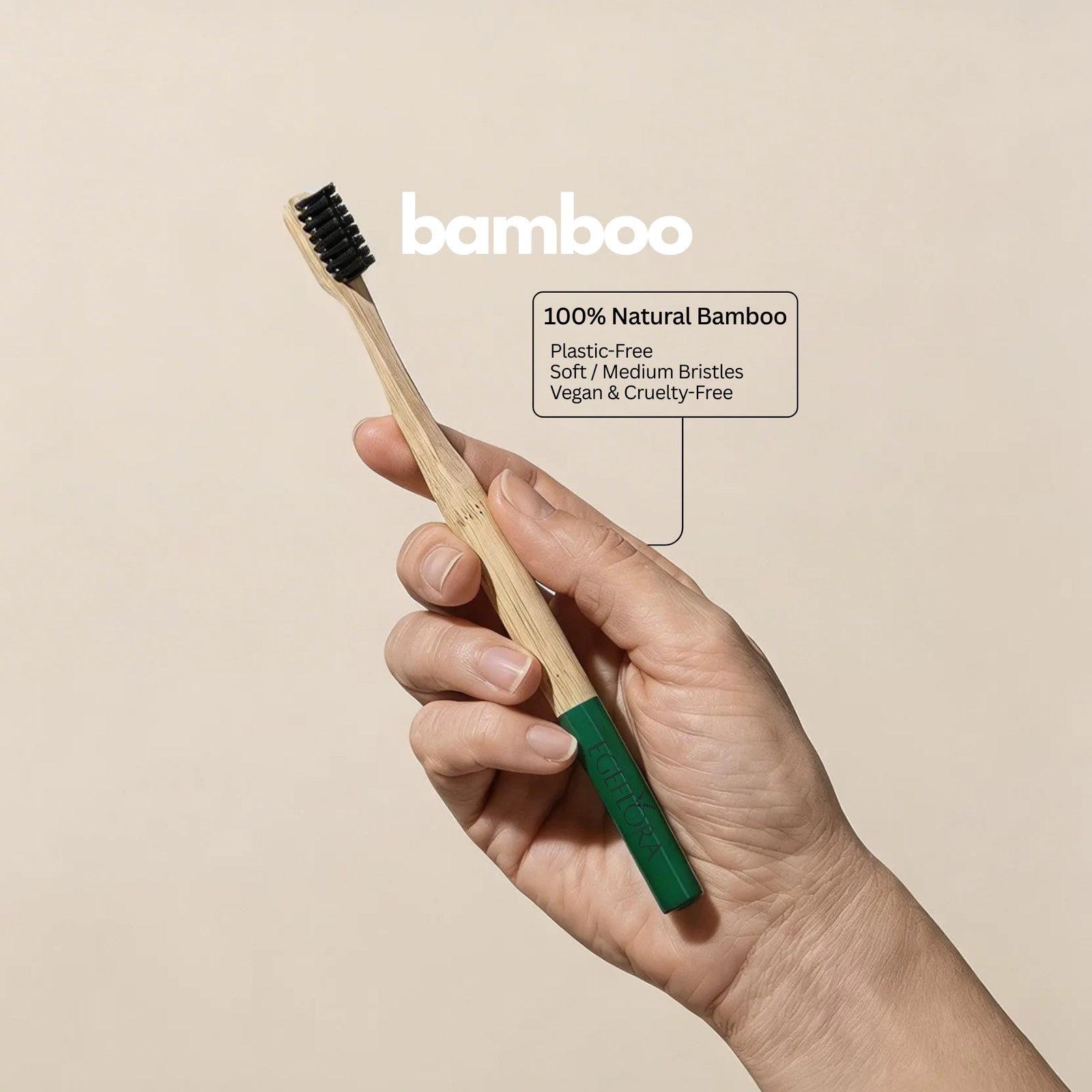 Bamboo Toothbrush Adult Green