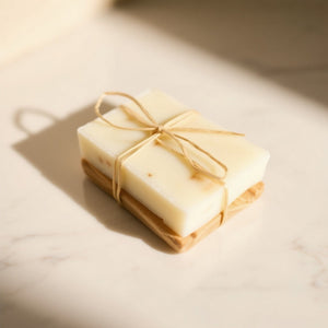 Bath Set ; Natural Handmade Soap & Olive Wood Soap Dish / Deck