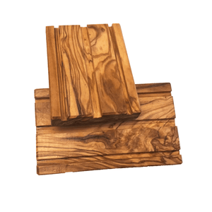 Handmade olive wood soap dish